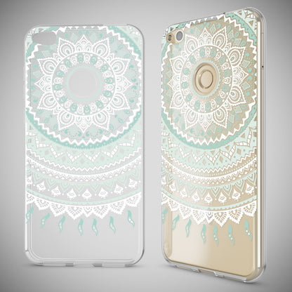 Huawei P8 Lite 2017 Hülle Handyhülle von NALIA, Slim Silikon Motiv Schutz Case Mandala Blau Türkis NALIA