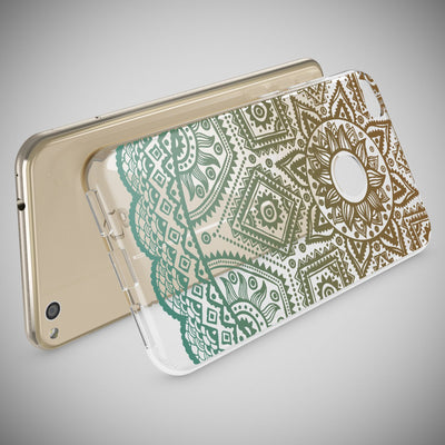 NALIA Handyhülle kompatibel mit Huawei P8 Lite 2017, Motiv Design Slim Silikon Case Cover, Crystal Schutzhülle Handy-Tasche Dünn, Muster Etui Backcover Smart-Phone Hülle Mandala Türkis Grün NALIA SlimFit Hülle
