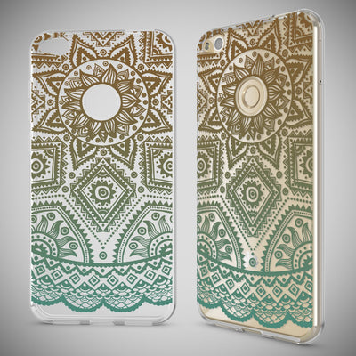 NALIA Handyhülle kompatibel mit Huawei P8 Lite 2017, Motiv Design Slim Silikon Case Cover, Crystal Schutzhülle Handy-Tasche Dünn, Muster Etui Backcover Smart-Phone Hülle Mandala Türkis Grün NALIA SlimFit Hülle