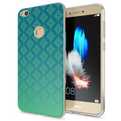NALIA Handyhülle kompatibel mit Huawei P8 Lite 2017, Motiv Design Slim Silikon Case Cover, Crystal Schutzhülle Handy-Tasche Dünn, Muster Etui Backcover Smart-Phone Hülle Mandala Weiß NALIA SlimFit Hülle