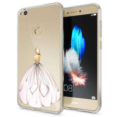 NALIA Handyhülle kompatibel mit Huawei P8 Lite 2017, Motiv Design Slim Silikon Case Cover, Crystal Schutzhülle Handy-Tasche Dünn, Muster Etui Backcover Smart-Phone Hülle Princess Pink NALIA SlimFit Hülle