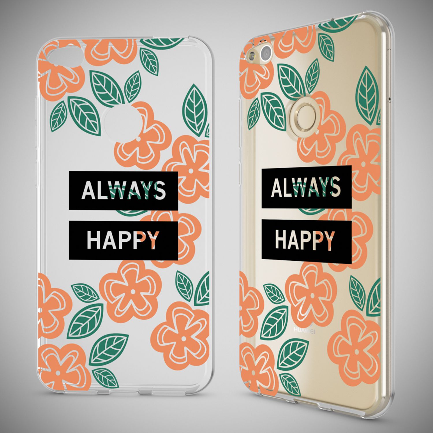 Huawei P8 Lite 2017 Hülle Handyhülle von NALIA, Slim Silikon Motiv Schutz Case Always Happy NALIA