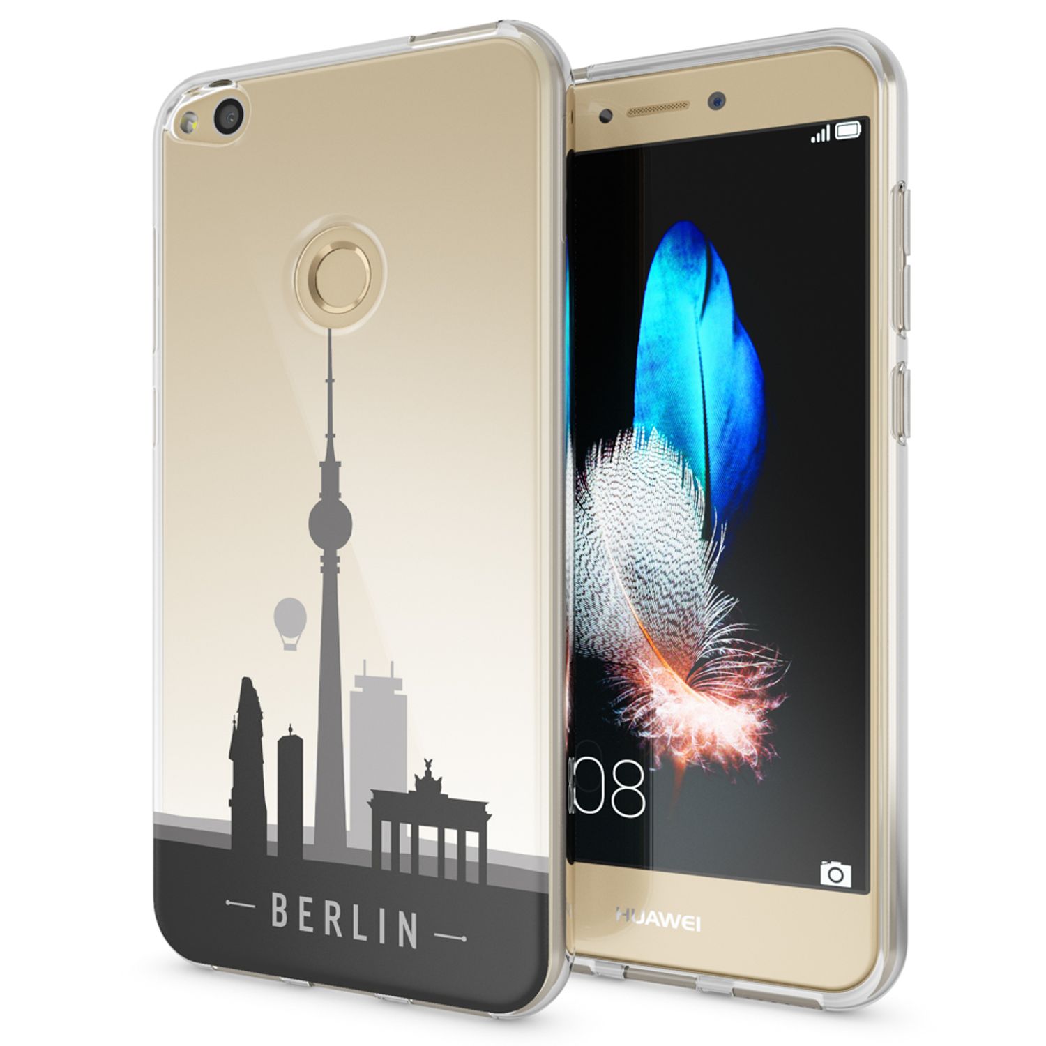 Huawei P8 Lite 2017 Hülle Handyhülle von NALIA, Slim Silikon Motiv Schutz Case Always Happy NALIA