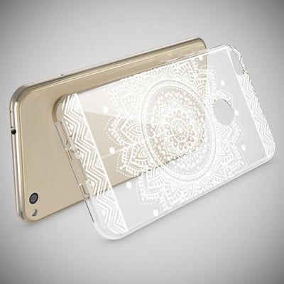 NALIA Handyhülle kompatibel mit Huawei P8 Lite 2017, Motiv Design Slim Silikon Case Cover, Crystal Schutzhülle Handy-Tasche Dünn, Muster Etui Backcover Smart-Phone Hülle Circle Flowers NALIA SlimFit Hülle