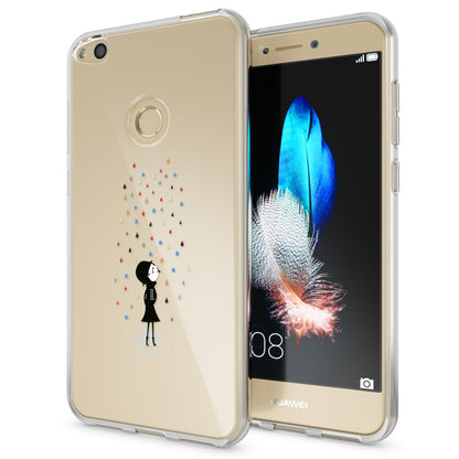 Huawei P8 Lite 2017 Hülle Handyhülle von NALIA, Slim Silikon Motiv Schutz Case Circle Flowers NALIA