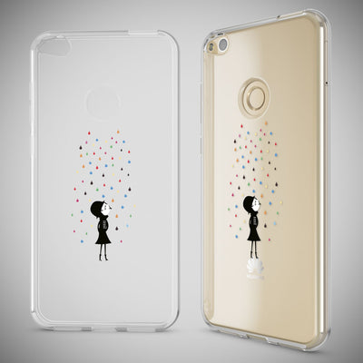 NALIA Handyhülle kompatibel mit Huawei P8 Lite 2017, Motiv Design Slim Silikon Case Cover, Crystal Schutzhülle Handy-Tasche Dünn, Muster Etui Backcover Smart-Phone Hülle Circle Flowers NALIA SlimFit Hülle