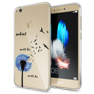 NALIA Handyhülle kompatibel mit Huawei P8 Lite 2017, Motiv Design Slim Silikon Case Cover, Crystal Schutzhülle Handy-Tasche Dünn, Muster Etui Backcover Smart-Phone Hülle Circle Flowers NALIA SlimFit Hülle