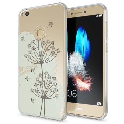 NALIA Handyhülle kompatibel mit Huawei P8 Lite 2017, Motiv Design Slim Silikon Case Cover, Crystal Schutzhülle Handy-Tasche Dünn, Muster Etui Backcover Smart-Phone Hülle Circle Flowers NALIA SlimFit Hülle