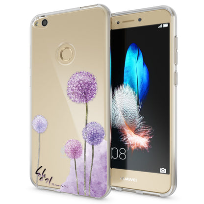 Huawei P8 Lite 2017 Hülle Handyhülle von NALIA, Slim Silikon Motiv Schutz Case Circle Flowers NALIA
