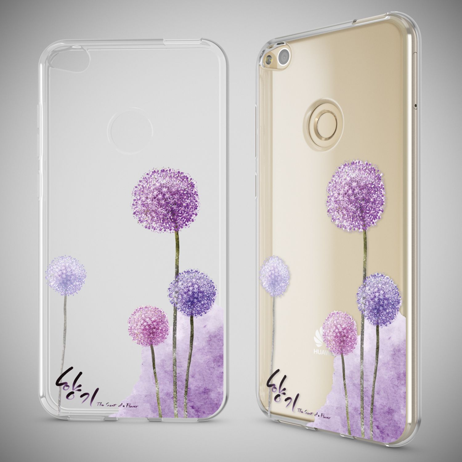Huawei P8 Lite 2017 Hülle Handyhülle von NALIA, Slim Silikon Motiv Schutz Case Circle Flowers NALIA