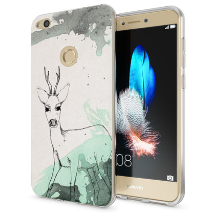 Huawei P8 Lite 2017 Hülle Handyhülle von NALIA, Slim Silikon Motiv Schutz Case Circle Flowers NALIA