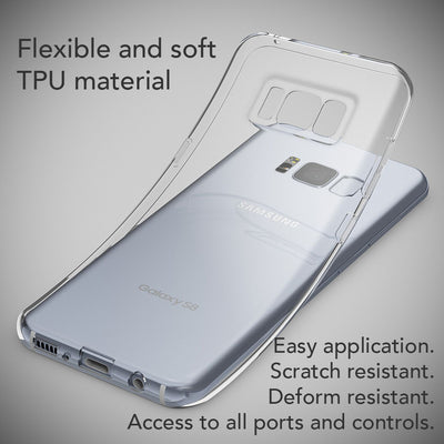 NALIA Transparente Silikonhülle für Samsung Galaxy S8 – Anti-Gelb & Rutschfest – GLAZE (Handyhülle Kristallklar, Schlank & Stoßfest) – Marke aus Berlin Default Title NALIA Transparente Hülle