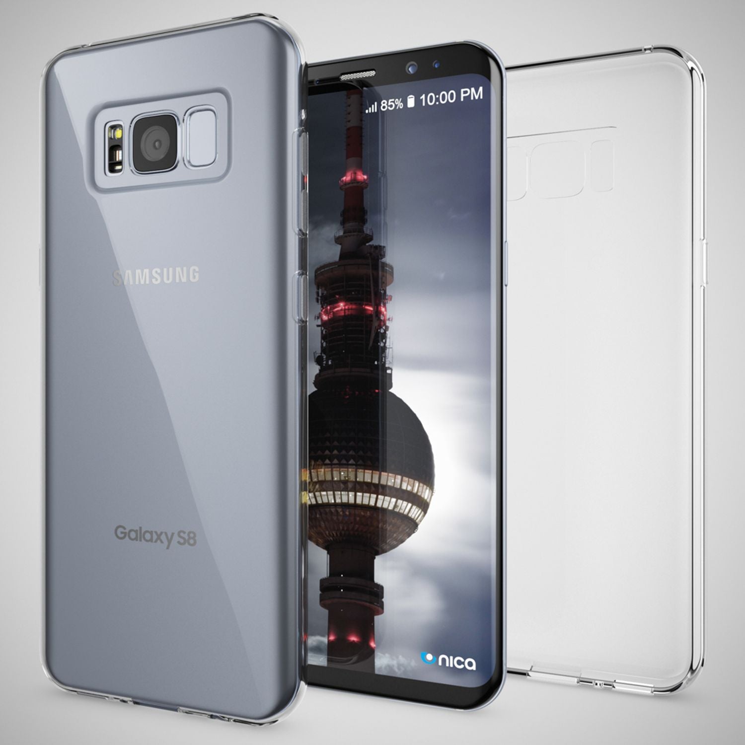Samsung Galaxy S8 Handy Hülle von NALIA, Silikon Case Cover Transparent Bumper Default Title NALIA Transparente Hülle