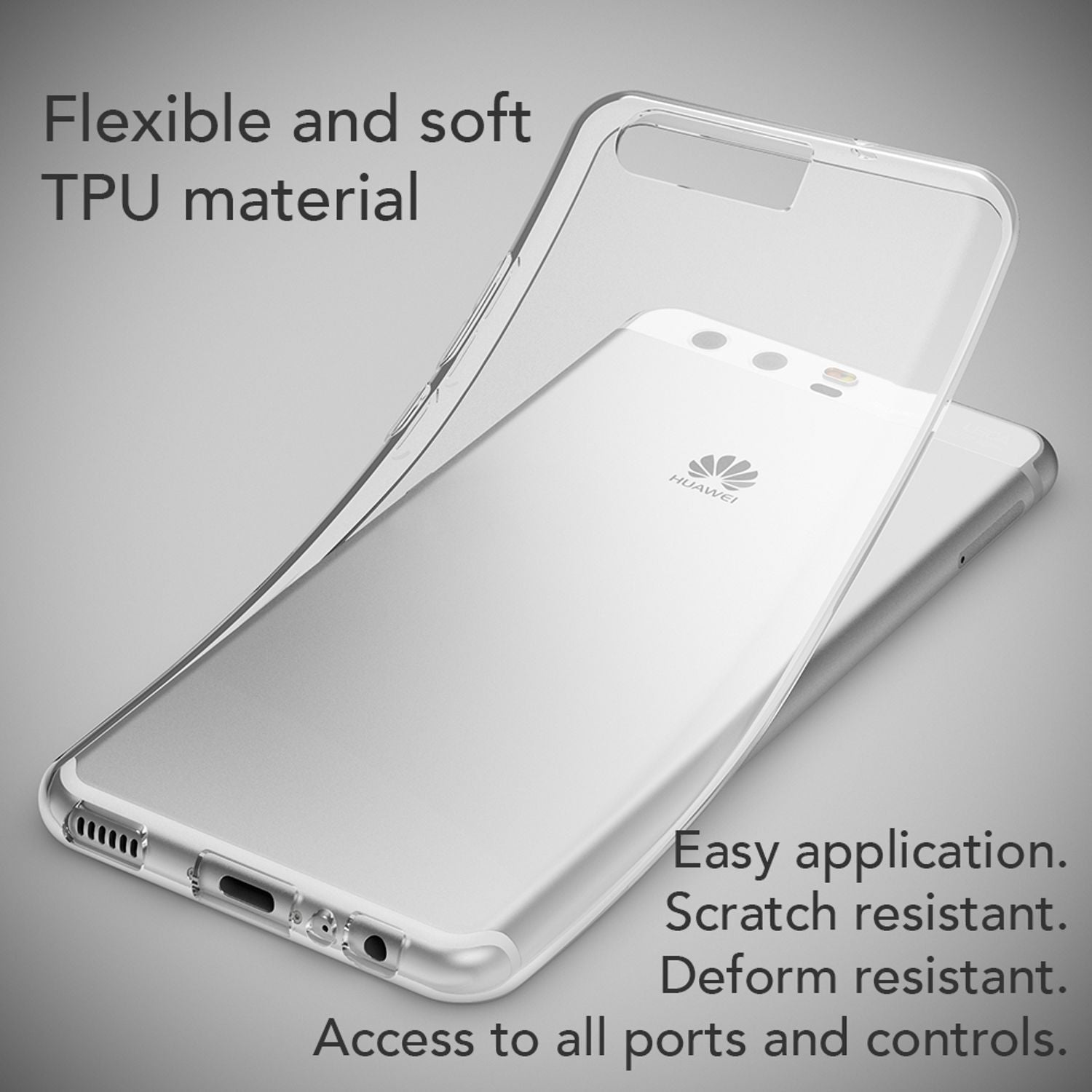 Huawei P10 Handy Hülle von NALIA Case Cover Transparent Schutzhülle Bumper Tasche Default Title NALIA Transparente Hülle