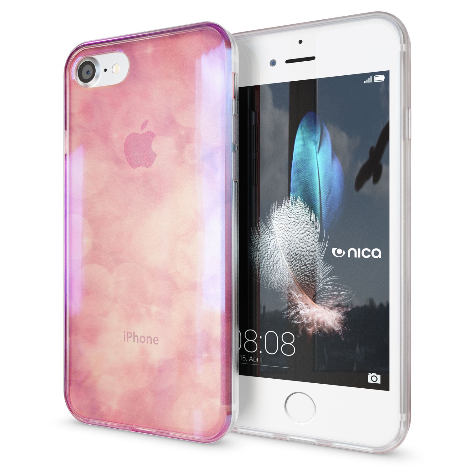NALIA Handy Hülle für iPhone SE 2020 / 8 / 7, Motiv Case Cover Schutz Tasche TPU NALIA