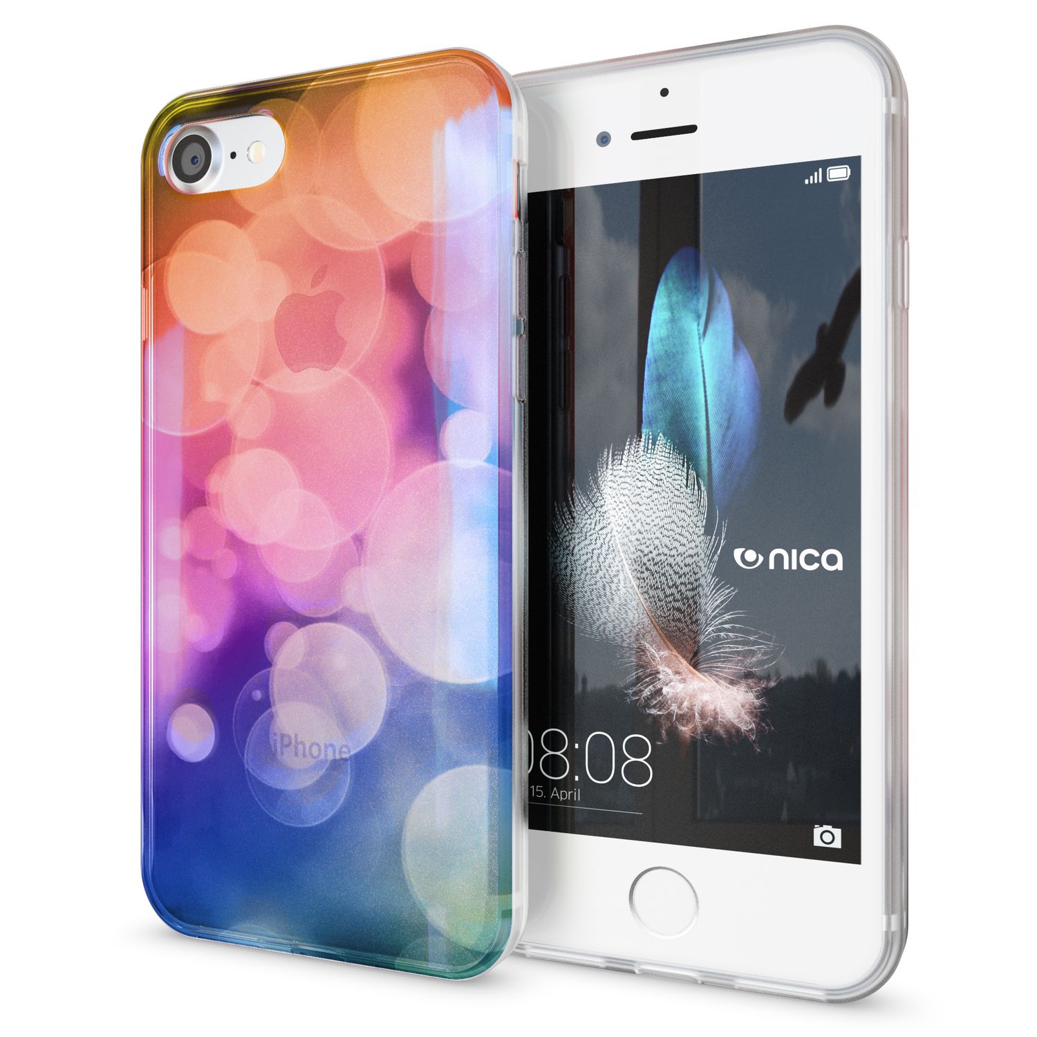 NALIA Handy Hülle für iPhone SE 2020 / 8 / 7, Motiv Case Cover Schutz Tasche TPU NALIA