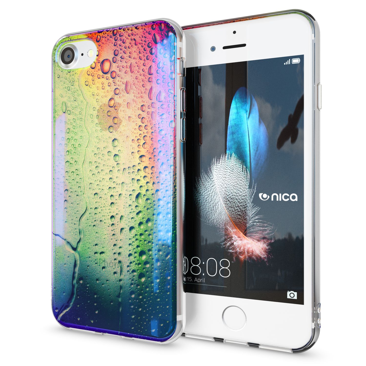 NALIA Handy Hülle für iPhone SE 2020 / 8 / 7, Motiv Case Cover Schutz Tasche TPU NALIA