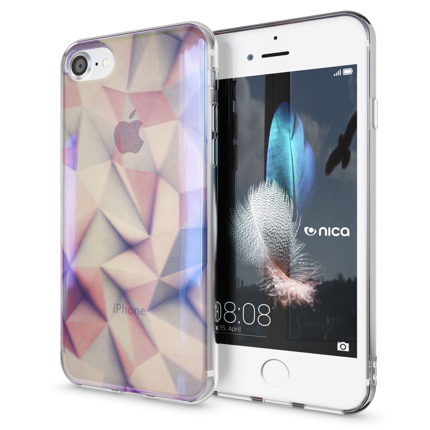 NALIA Handy Hülle für iPhone SE 2020 / 8 / 7, Motiv Case Cover Schutz Tasche TPU NALIA