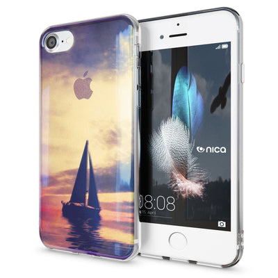 NALIA Handyhülle kompatibel mit iPhone SE 2020 / 8 / 7 Hülle, Motiv Case Silikon Cover Glänzend Durchsichtig Dünn, Glitzer Schutzhülle Handy-Tasche Backcover Bumper TPU Etui NALIA Protective Hülle