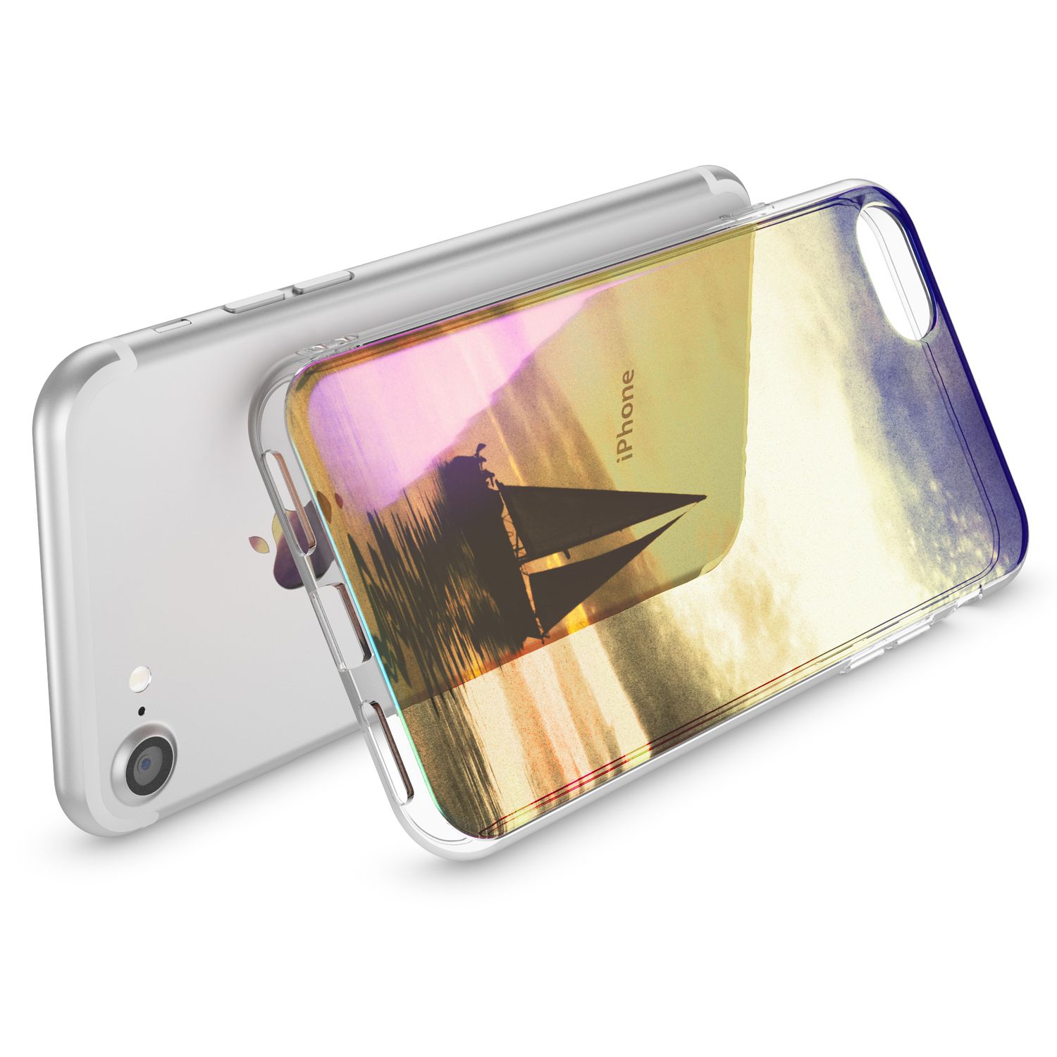 NALIA Handy Hülle für iPhone SE 2020 / 8 / 7, Motiv Case Cover Schutz Tasche TPU NALIA