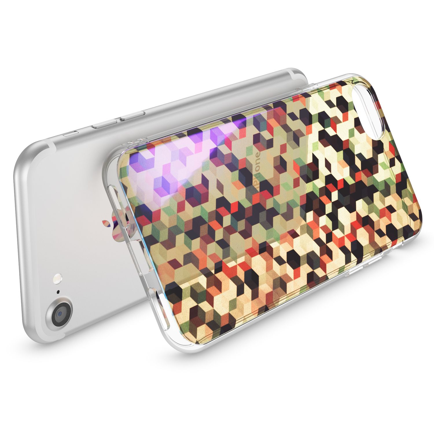 NALIA Handy Hülle für iPhone SE 2020 / 8 / 7, Motiv Case Cover Schutz Tasche TPU NALIA