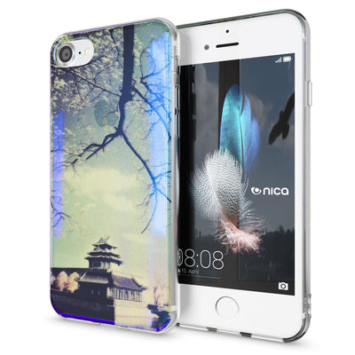 NALIA Handyhülle kompatibel mit iPhone SE 2020 / 8 / 7 Hülle, Motiv Case Silikon Cover Glänzend Durchsichtig Dünn, Glitzer Schutzhülle Handy-Tasche Backcover Bumper TPU Etui NALIA Protective Hülle