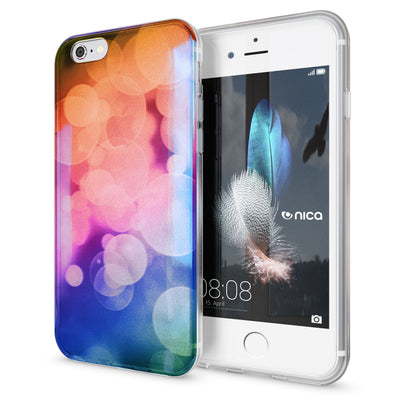 NALIA Handyhülle kompatibel mit iPhone 6 6S, Motiv Glitzer Design Slim Silikon Case Cover, Crystal Schutzhülle Dünn Durchsichtig, Handy-Tasche Hülle Backcover Bumper Etui Pastel Geometry NALIA Protective Hülle