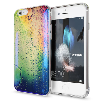 NALIA Handyhülle kompatibel mit iPhone 6 6S, Motiv Glitzer Design Slim Silikon Case Cover, Crystal Schutzhülle Dünn Durchsichtig, Handy-Tasche Hülle Backcover Bumper Etui Pastel Geometry NALIA Protective Hülle