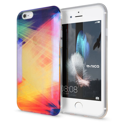 NALIA Handyhülle kompatibel mit iPhone 6 6S, Motiv Glitzer Design Slim Silikon Case Cover, Crystal Schutzhülle Dünn Durchsichtig, Handy-Tasche Hülle Backcover Bumper Etui Pastel Geometry NALIA Protective Hülle