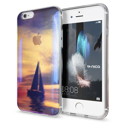 NALIA Handyhülle kompatibel mit iPhone 6 6S, Motiv Glitzer Design Slim Silikon Case Cover, Crystal Schutzhülle Dünn Durchsichtig, Handy-Tasche Hülle Backcover Bumper Etui Pastel Cubes NALIA Protective Hülle
