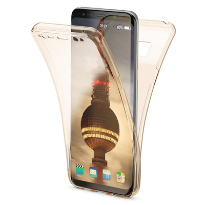 NALIA 360 Grad Hülle kompatibel mit Samsung Galaxy S8, Full Cover Rundum Doppel-Schutz Handyhülle, Dünnes Ganzkörper Silikon Case, Transparente Schutzhülle Vorne & Hinten Schale Gold NALIA Protective Hülle