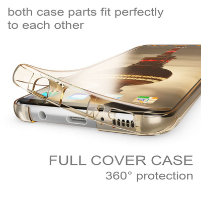 NALIA 360 Grad Hülle kompatibel mit Samsung Galaxy S8, Full Cover Rundum Doppel-Schutz Handyhülle, Dünnes Ganzkörper Silikon Case, Transparente Schutzhülle Vorne & Hinten Schale Gold NALIA Protective Hülle