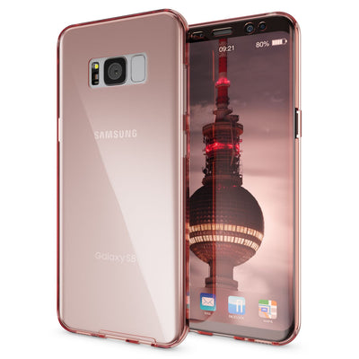 NALIA 360 Grad Hülle kompatibel mit Samsung Galaxy S8, Full Cover Rundum Doppel-Schutz Handyhülle, Dünnes Ganzkörper Silikon Case, Transparente Schutzhülle Vorne & Hinten Schale Rose Gold NALIA Protective Hülle