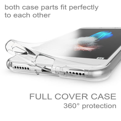 NALIA 360 Grad Hülle kompatibel mit Huawei P8 Lite 2017, Full Cover Rundum Doppel-Schutz Handyhülle, Dünnes Ganzkörper Silikon Case, Transparente Schutzhülle Vorne & Hinten Schale Transparent NALIA Protective Hülle