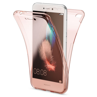 NALIA 360 Grad Hülle kompatibel mit Huawei P8 Lite 2017, Full Cover Rundum Doppel-Schutz Handyhülle, Dünnes Ganzkörper Silikon Case, Transparente Schutzhülle Vorne & Hinten Schale Rose Gold NALIA Protective Hülle