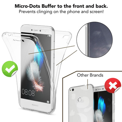 NALIA 360 Grad Hülle kompatibel mit Huawei P8 Lite 2017, Full Cover Rundum Doppel-Schutz Handyhülle, Dünnes Ganzkörper Silikon Case, Transparente Schutzhülle Vorne & Hinten Schale Transparent NALIA Protective Hülle