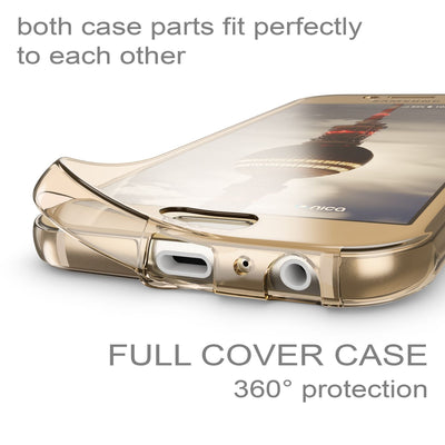 NALIA 360 Grad Hülle kompatibel mit Samsung Galaxy A5 2017, Full Cover Rundum Doppel-Schutz Handyhülle, Dünnes Ganzkörper Silikon Case, Transparente Schutzhülle Vorne & Hinten Gold NALIA Protective Hülle