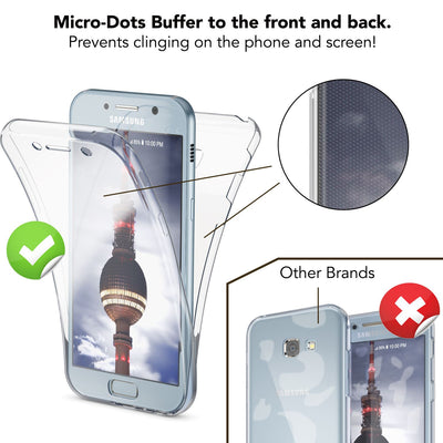 NALIA 360 Grad Hülle kompatibel mit Samsung Galaxy A5 2017, Full Cover Rundum Doppel-Schutz Handyhülle, Dünnes Ganzkörper Silikon Case, Transparente Schutzhülle Vorne & Hinten Rose Gold NALIA Protective Hülle