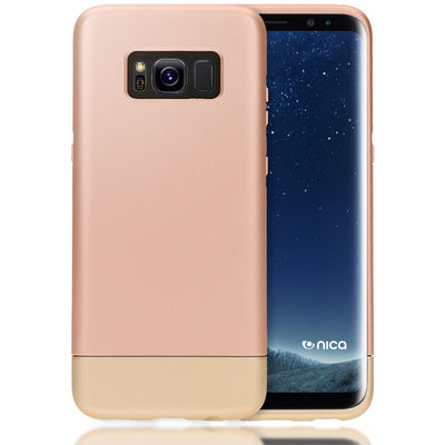 NALIA Handyhülle kompatibel mit Samsung Galaxy S8 Plus, Stoßfeste Schutzhülle Back-Cover Handy-Tasche Matt, Dünnes Slider Hardcase Zwei-teilig, Slim Etui Smart-Phone Hülle Bumper Rose Gold NALIA Protective Hülle