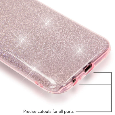 NALIA Handyhülle kompatibel mit Samsung Galaxy A5 2017, Glitzer Slim Silikon-Case Back-Cover Schutzhülle, Glitter Sparkle Handy-Tasche Bumper, Dünne Bling Strass Smart-Phone Hülle Pink NALIA Protective Hülle