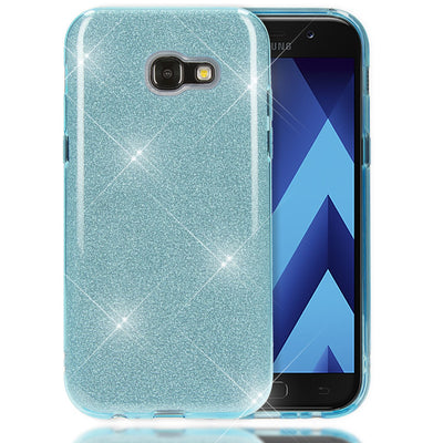 NALIA Handyhülle kompatibel mit Samsung Galaxy A5 2017, Glitzer Slim Silikon-Case Back-Cover Schutzhülle, Glitter Sparkle Handy-Tasche Bumper, Dünne Bling Strass Smart-Phone Hülle Türkis NALIA Protective Hülle