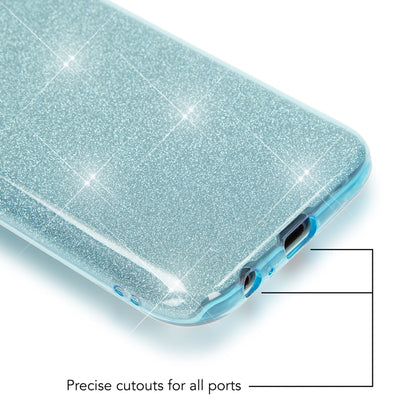 NALIA Handyhülle kompatibel mit Samsung Galaxy A5 2017, Glitzer Slim Silikon-Case Back-Cover Schutzhülle, Glitter Sparkle Handy-Tasche Bumper, Dünne Bling Strass Smart-Phone Hülle Türkis NALIA Protective Hülle