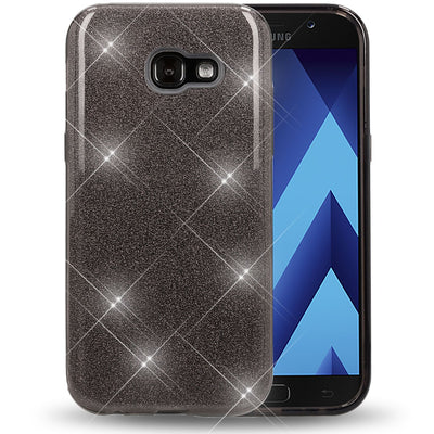 NALIA Handyhülle kompatibel mit Samsung Galaxy A5 2017, Glitzer Slim Silikon-Case Back-Cover Schutzhülle, Glitter Sparkle Handy-Tasche Bumper, Dünne Bling Strass Smart-Phone Hülle Schwarz NALIA Protective Hülle