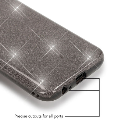 NALIA Handyhülle kompatibel mit Samsung Galaxy A5 2017, Glitzer Slim Silikon-Case Back-Cover Schutzhülle, Glitter Sparkle Handy-Tasche Bumper, Dünne Bling Strass Smart-Phone Hülle Schwarz NALIA Protective Hülle
