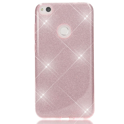 NALIA Handyhülle kompatibel mit Huawei P8 Lite 2017, Glitzer Slim Silikon-Case Back-Cover Schutzhülle, Glitter Sparkle Handy-Tasche Bumper, Dünne Bling Strass Smart-Phone Hülle Gold NALIA Protective Hülle
