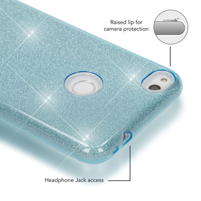 NALIA Handyhülle kompatibel mit Huawei P8 Lite 2017, Glitzer Slim Silikon-Case Back-Cover Schutzhülle, Glitter Sparkle Handy-Tasche Bumper, Dünne Bling Strass Smart-Phone Hülle NALIA Protective Hülle