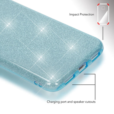 NALIA Handyhülle kompatibel mit Huawei P8 Lite 2017, Glitzer Slim Silikon-Case Back-Cover Schutzhülle, Glitter Sparkle Handy-Tasche Bumper, Dünne Bling Strass Smart-Phone Hülle NALIA Protective Hülle