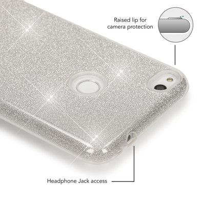NALIA Handyhülle kompatibel mit Huawei P8 Lite 2017, Glitzer Slim Silikon-Case Back-Cover Schutzhülle, Glitter Sparkle Handy-Tasche Bumper, Dünne Bling Strass Smart-Phone Hülle NALIA Protective Hülle