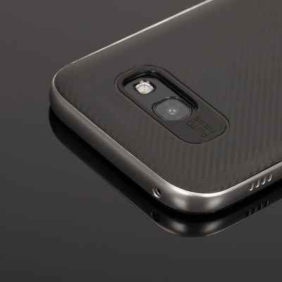 NALIA Handyhülle kompatibel mit Samsung Galaxy A5 2017, Carbon Design mit Metall-Look Rahmen Ultra-Slim Schutzhülle Silikon Case, Dünne Etui Hülle Handy-Tasche Smart-Phone Back-Cover Silber NALIA Protective Hülle