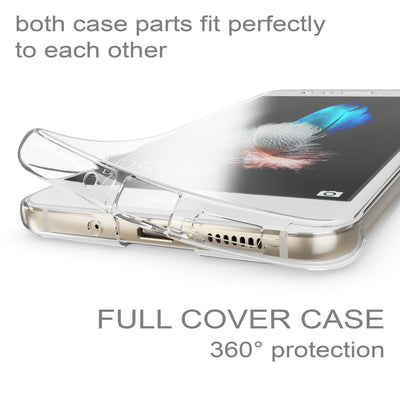 NALIA 360 Grad Hülle kompatibel mit Huawei P10 Lite, Full Cover Vorne Hinten Rundum Schutzhülle, Dünnes Ganzkörper Silikon Case Transparent Handyhülle Display Rückseite Etui Transparent NALIA Protective Hülle